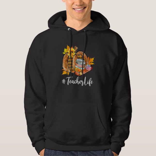 Moletom Teacher Life Pumpkin Latte Fall Autumn Thanksgivin (Frente)