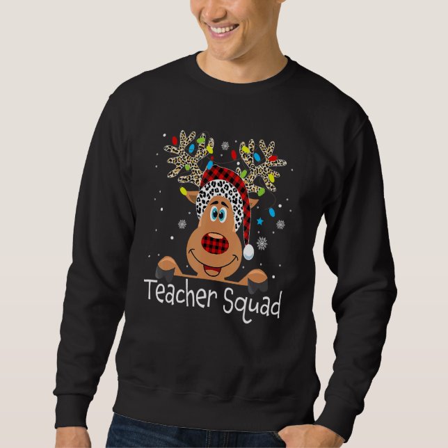 Moletom Teacher Squad Reindeer  Teacher Christmas Xmas 1 (Frente)