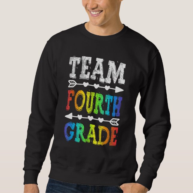 Moletom Team 4th Grade T Shirt Teacher Back To School (Frente)