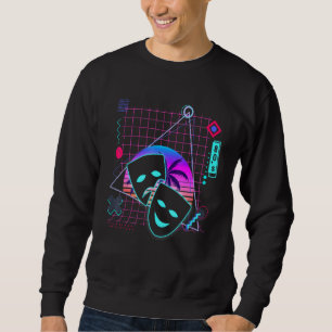Moletom Teatro Máscara Estética Atriz Vaporwave Drama Ac