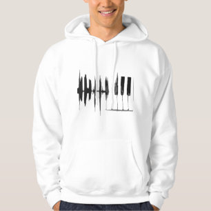 Moletom Teclas de piano piano homem mulher preto branco