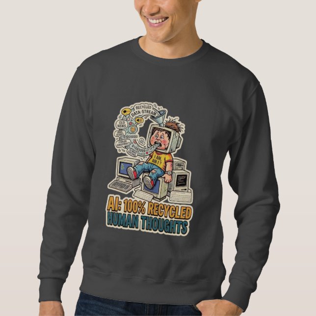 Moletom Tecnologia de código de sátira de IA de Pensamento (Frente)