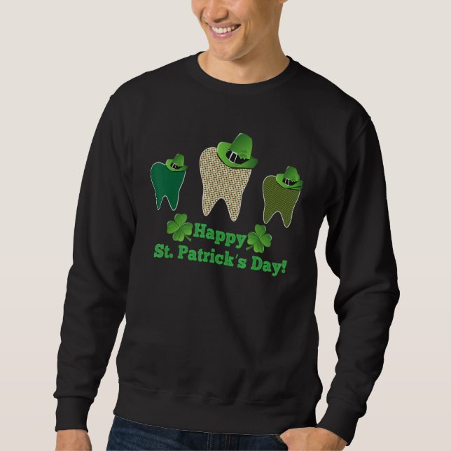 Moletom Teeth Leprechaun Hat Happy Saint Patrick's Day Den (Frente)