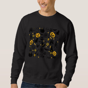 Moletom Tema de queda do Halloween Ghost Witch Broom Spook