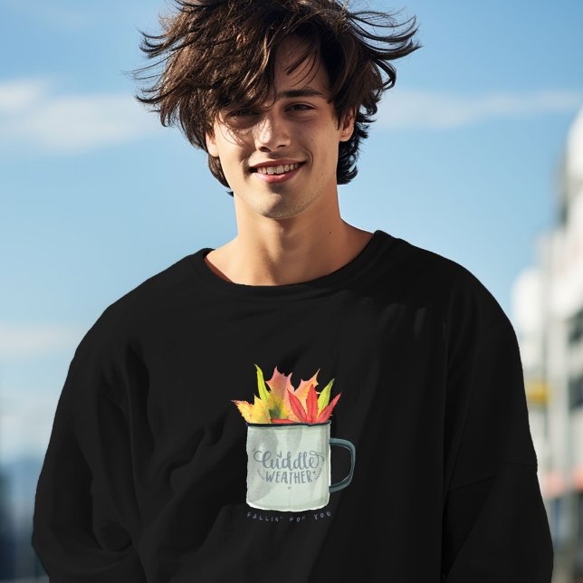 Moletom Tempo Inativo Cair Cores de Aquarela Folhas de out (Cuddle Weather Watercolor Fall Leaves Autumn Sweatshirt)