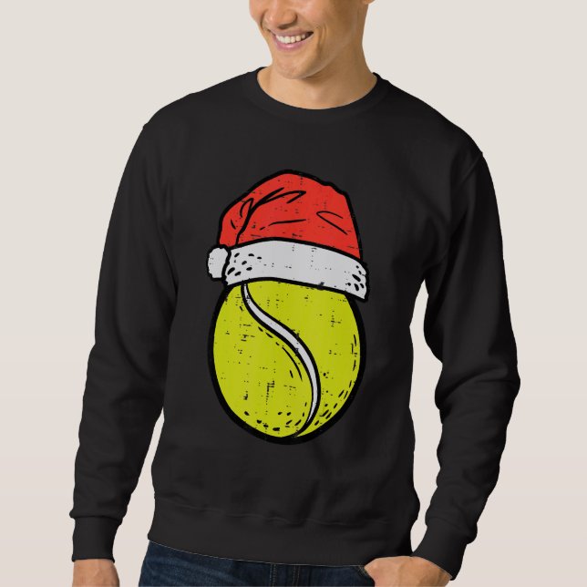 Moletom Tennis Ball Santa Hat Sports Christmas Xmas Men Wo (Frente)