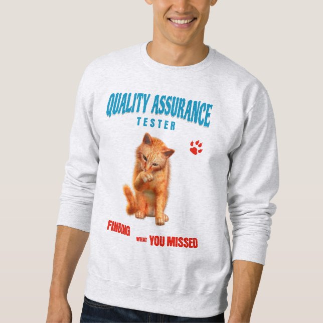 Moletom Testador de QA Humor de Gato (Frente)