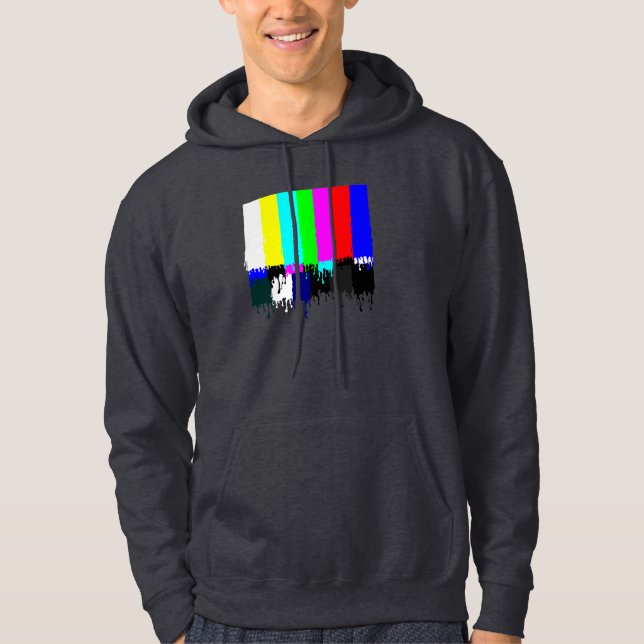 Moletom Tevê nenhum Hoodie do sinal (cor escura) (Frente)
