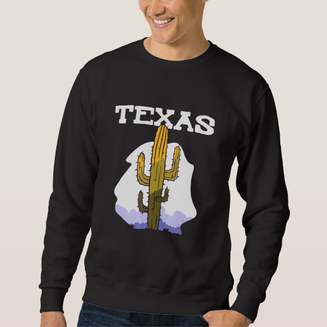 Moletom Texas Cactus Retro Country name (Frente)