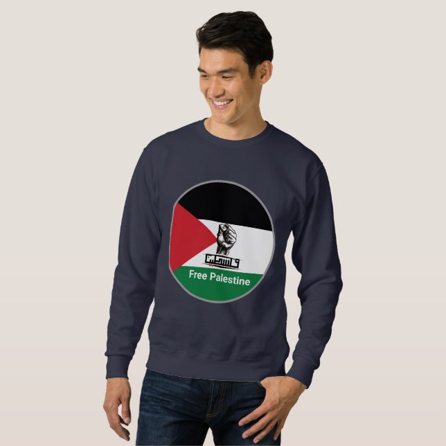 Moletom Texto em árabe FREE Palestine (Frente Completa)