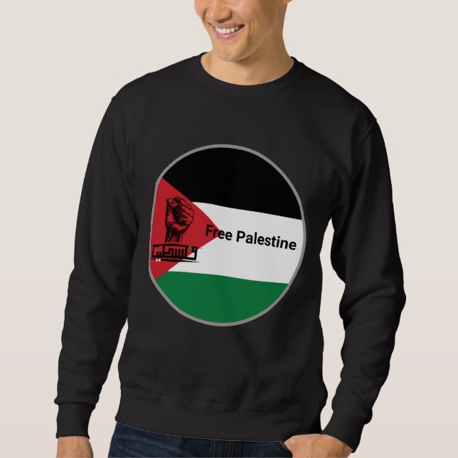 Moletom Texto em árabe FREE Palestine (Frente)