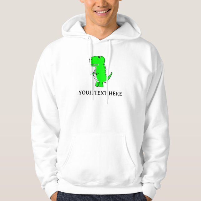 Moletom Texto Personalizado De Desenho Do Dinossauro Verde (Frente)