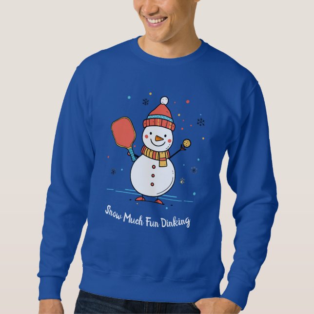 Moletom Texto personalizado Pickleball Snowman Cheer (Frente)