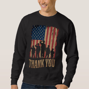 Moletom Thank You Veterans Day American Flag Vintage