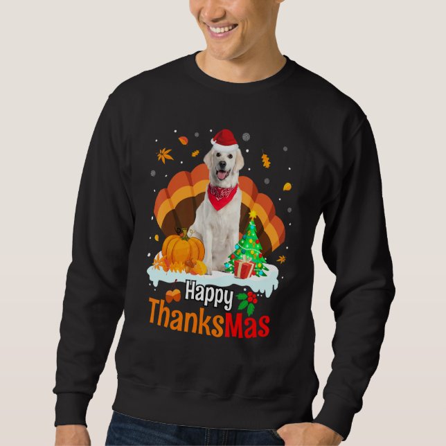 Moletom Thanksgiving Golden Retriever Happy Christmas Than (Frente)