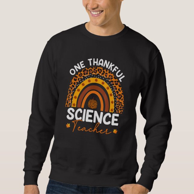Moletom Thanksgiving Rainbow Leopard One Thankful Science  (Frente)