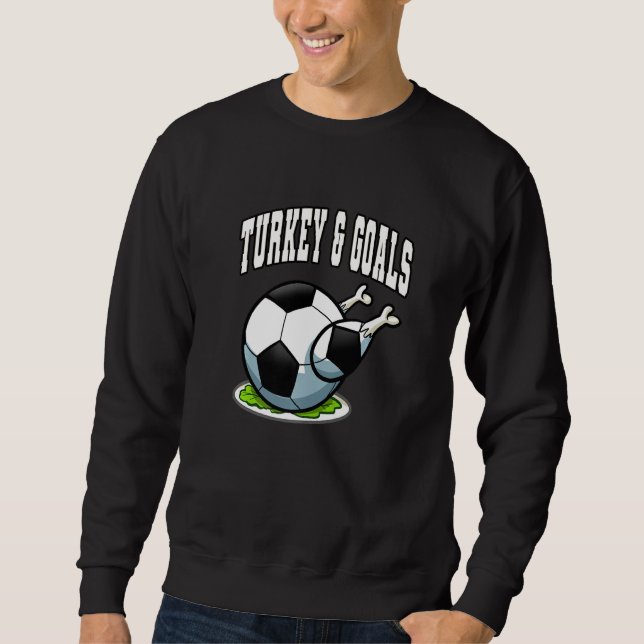 Moletom Thanksgiving Soccer Turkey Goals Men Boys (Frente)