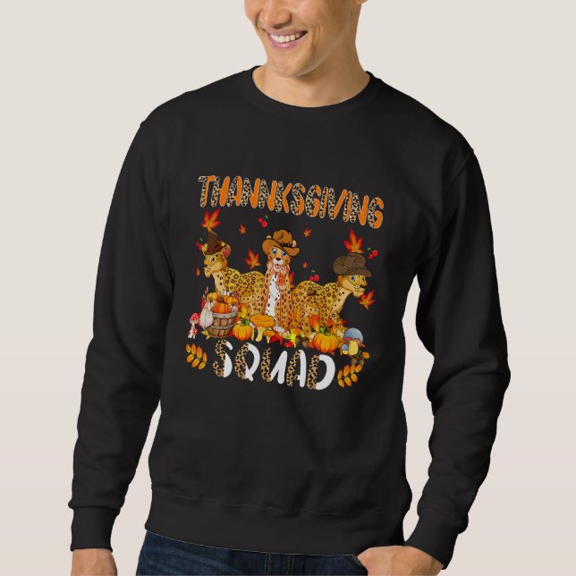 Moletom Thanksgiving Squad Leopard Three Fall Leopards Wea (Frente)