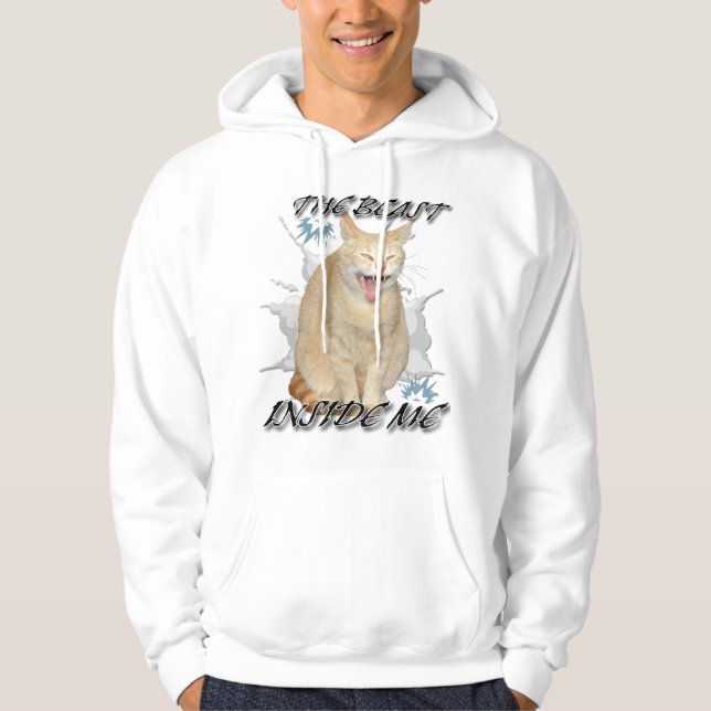 Moletom The Beast Inside Me funny meme cat sweatshirt (Frente)