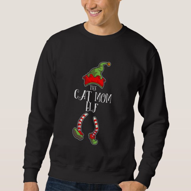 Moletom The Cat Mom Elf Family Matching Group Christmas   (Frente)