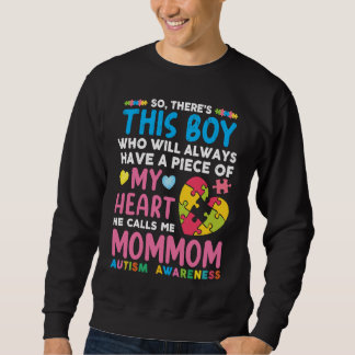 Moletom There's This Boy He Calls Me Mom Mom Autism Awaren