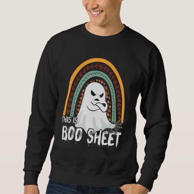 Moletom This is boo sheet ghost retro halloween costume me (Frente)