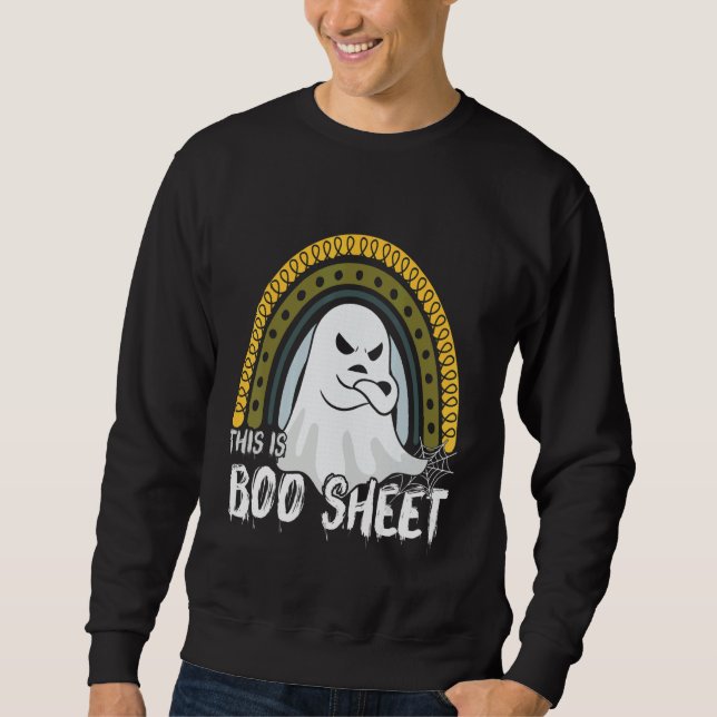 Moletom This is boo sheet happy halloween rainbow 2022 men (Frente)