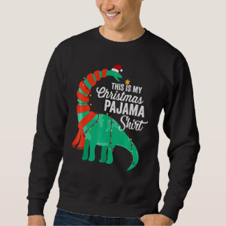 Moletom This Is My Christmas Pajama Dinosaur Brontosaurus 