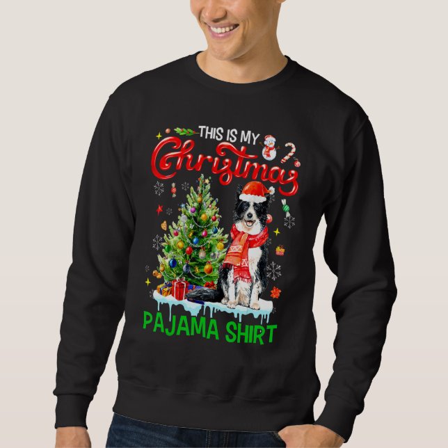 Moletom This My Christmas Pajama   Border Collie Santa Xma (Frente)