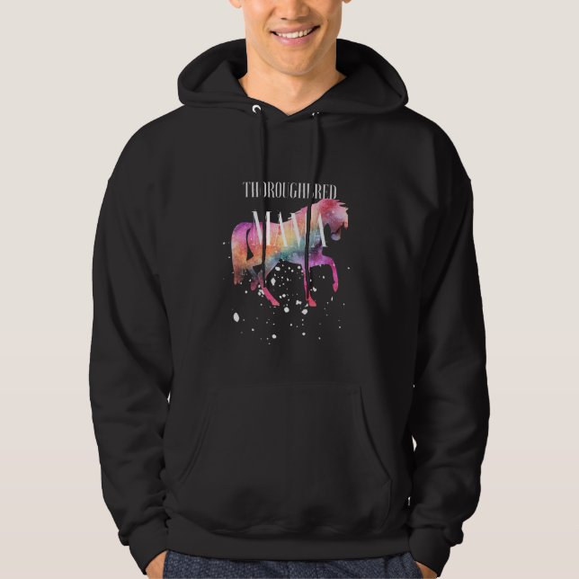 Moletom Thoroughbred Horse Mama Galaxy Horse Girl Equestri (Frente)