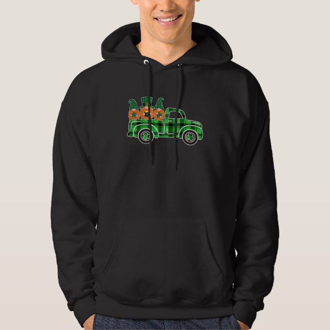 Moletom Three Gnome Truck Buffalo Plaid Happy St Patrick's (Frente)