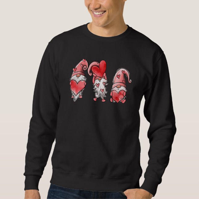 Moletom Three Gnomes Holding Hearts Valentines Day (Frente)