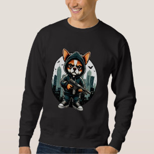 Moletom Thug Chihuahua Diversão Com Gângster Chihuahua
