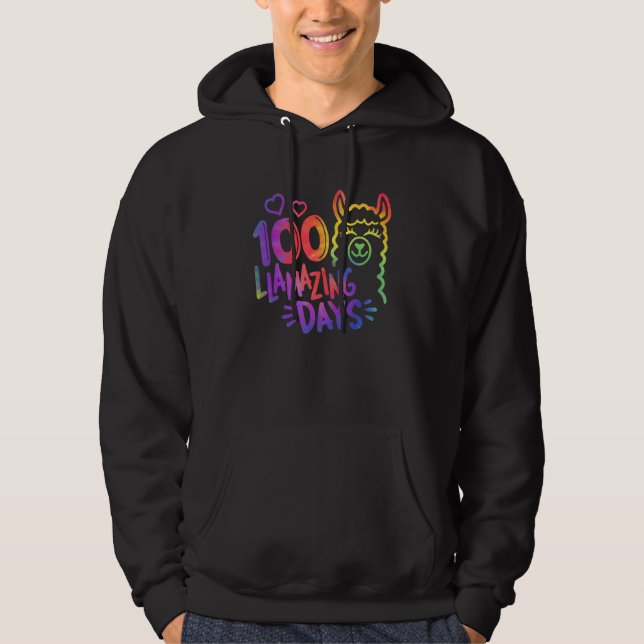 Moletom Tie Dye 100 Days of School Shirt Teachers 100 Llam (Frente)