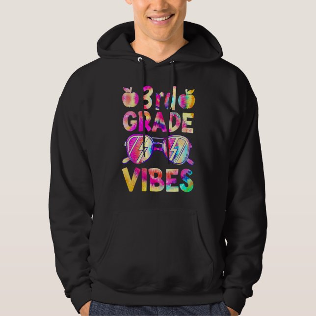 Moletom Tie Dye 3rd Grade Vibes Professora Primeiro Dia Da (Frente)