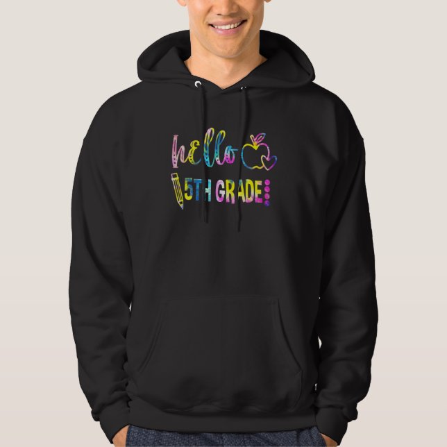 Moletom Tie Dye Hello, 5 Grau De 5 Da Equipe, Voltar Ao Sc (Frente)