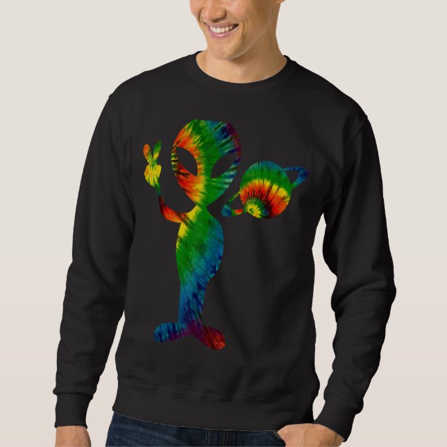 Moletom Tie Dye Peace Space World Ufo Day Peace Sign (Frente)