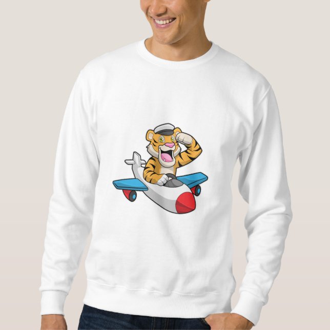 Moletom Tiger como piloto no avião (Frente)