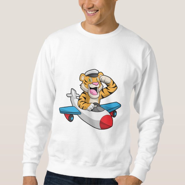 Moletom Tiger como piloto no avião (Frente)
