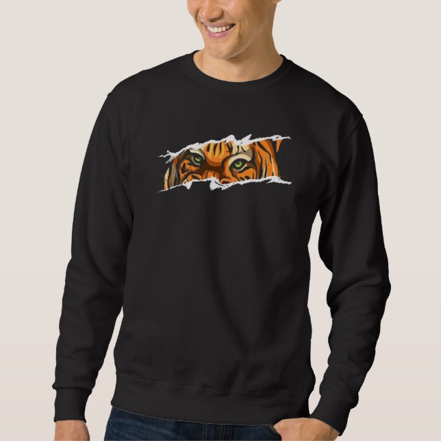 Moletom Tiger Head Green Eyes Wilderlife Predator Wilderne (Frente)