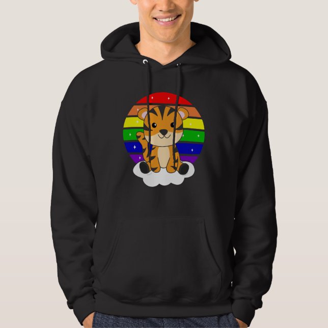 Moletom Tiger Rainbow Glitter Kawaii Tigers (Frente)