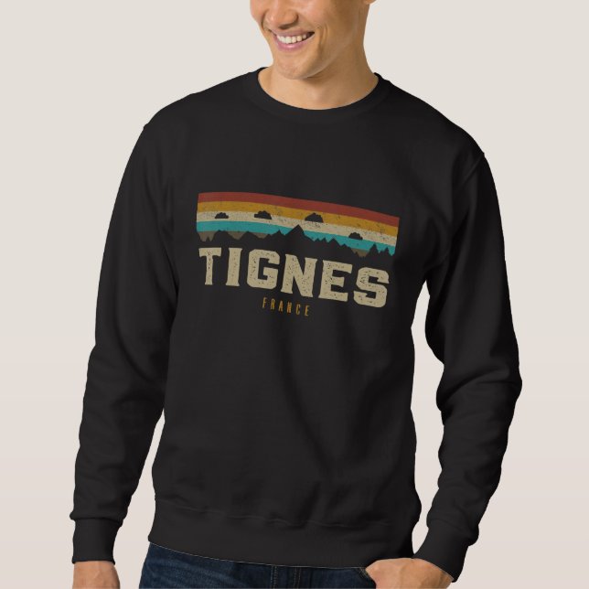 Moletom Tignes Mountains France Hiking Outdoors Retro (Frente)
