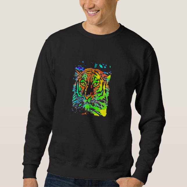 Moletom Tigre Amarelo Verde Laranja pop (Frente)