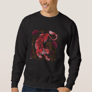Moletom Tigre Cercado Por Folhas Tiger Lover Art Tiger A