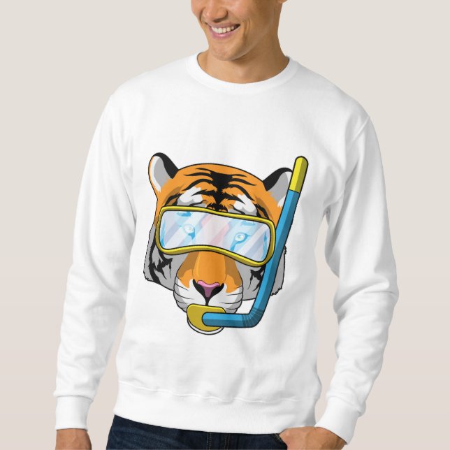 Moletom Tigre como mergulhador com Snorkel (Frente)