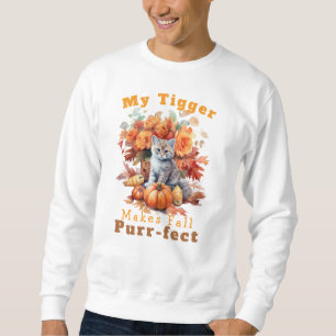 Moletom Tigre de Gato de outono personalizável