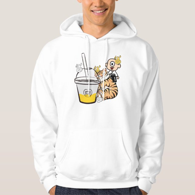 Moletom Tigre Kawaii Adormecido, Bubble Tea & Hitotsume Ko (Frente)