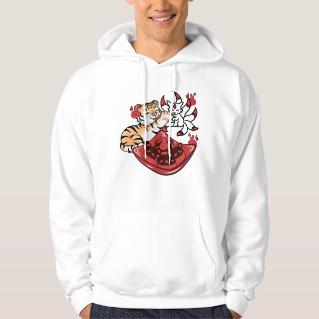 Moletom Tigre Kawaii e Raposa de Nove Caudas Kitsune (Frente)