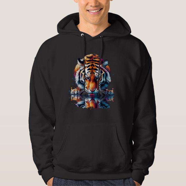 Moletom Tigre olhando para Reflexo na Água (Frente)