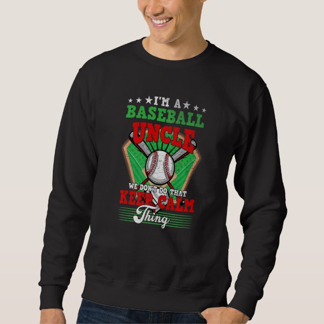 Moletom Tio de baseball Não faça isso mantenha a calma (Frente)